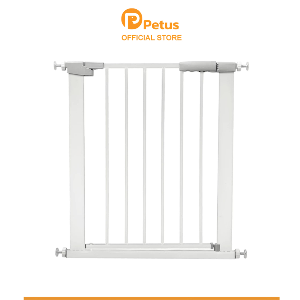 Petus รั้วกั้น ซี่ห่าง 5 ซม. รั้วกั้นสัตว์เลี้ยง และ เด็ก ที่กั้นประตู แบบไม่เจาะผนัง ประตูล็อค Auto