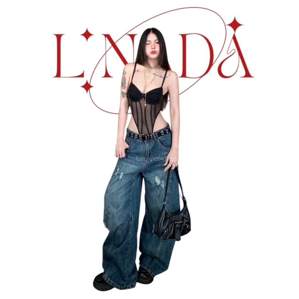 L'NADA【พร้อมส่ง】บอดี้สูทสายเดี่ยวซีทรู แมทได้กับทุกชุด มี4สี #6001 รูปที่ 8