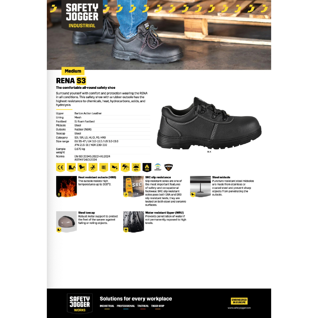 SAFETY JOGGER حذاء سلامة RENA S3 عريض — صورة 5