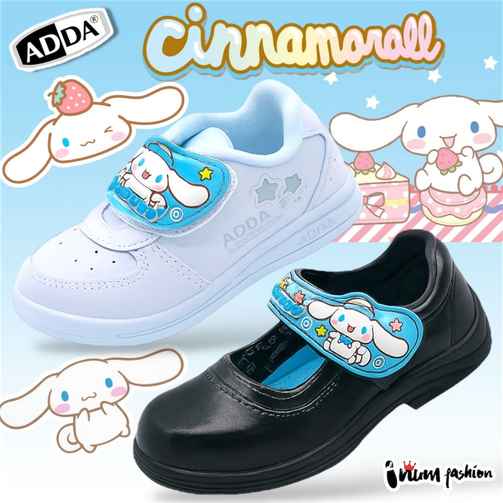 NFshoes รองเท้านักเรียนเด็ก อนุบาลหญิง ADDA แอ็ดด้า ลายการ์ตูน Cinnamoroll มิกกี้เม้าส / โพนี่ มีไฟ ผ้าใบเด็ก W/H