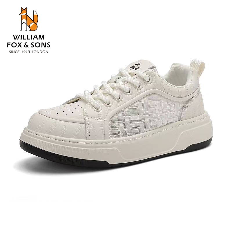 WILLIAM FOX&SONS หนังแท้หน้าร้อนปะติดปะต่อปะทะกันระเบิดแฟชั่นความเป็นกันเองสูงขึ้นรองเท้าหนา