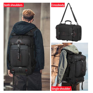 🎒กระเป๋าเป้ความจุขนาดใหญ่ 80 ลิตร สำหรับชาย ขยายขนาดได้ กระเป๋าเดินทางและกระเป๋าเดินทางขึ้นเครื่อง