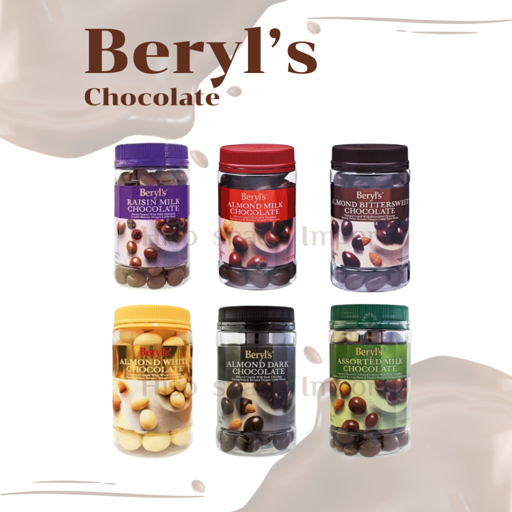 Beryl's Almond เคลือบช็อกโกแลต ขนาด 330 - 400g มี 6 รส สินค้าจากมาเลเซีย อ่านรายละเอียดก่อนสั่งซื้อ!!!