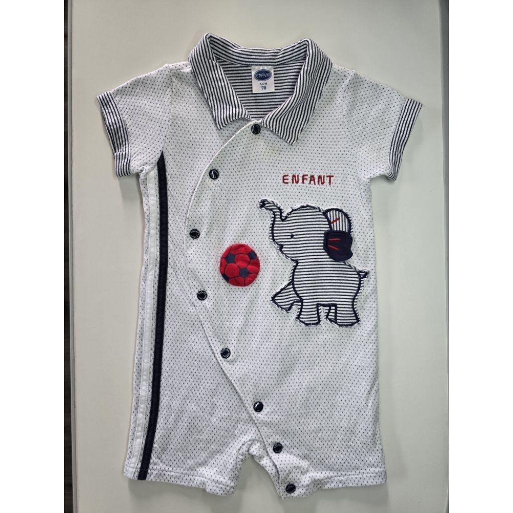 Enfant เสื้อผ้าเด็ก 3-6เดือน ไซส์70 ชุดหมีบอดี้สูท สภาพ95%