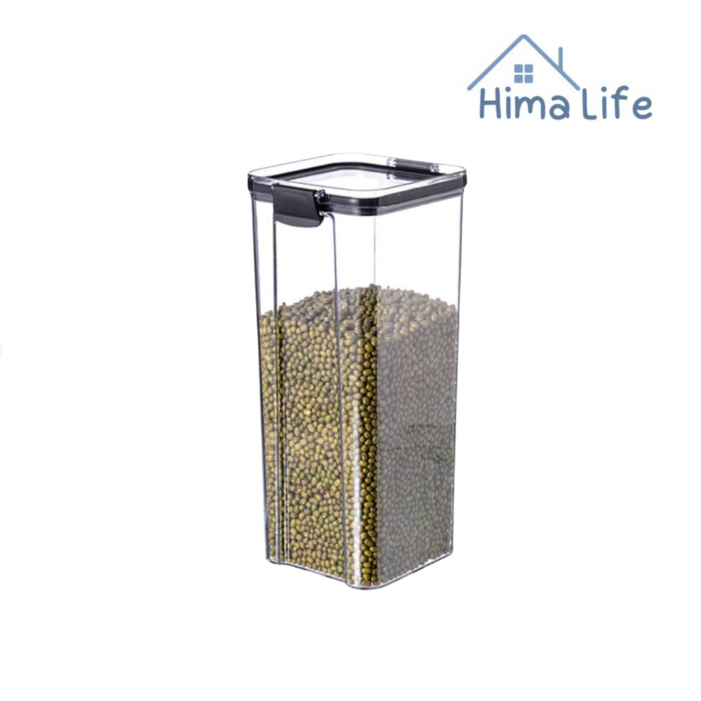 กะปุกพลาสติกใส ขวดโหลสูญญากาศ 5ขนาด 460ml 700ml 950ml 1300ml 1800ml กล่องใส่ธัญพืช กล่องเก็บอาหาร เม