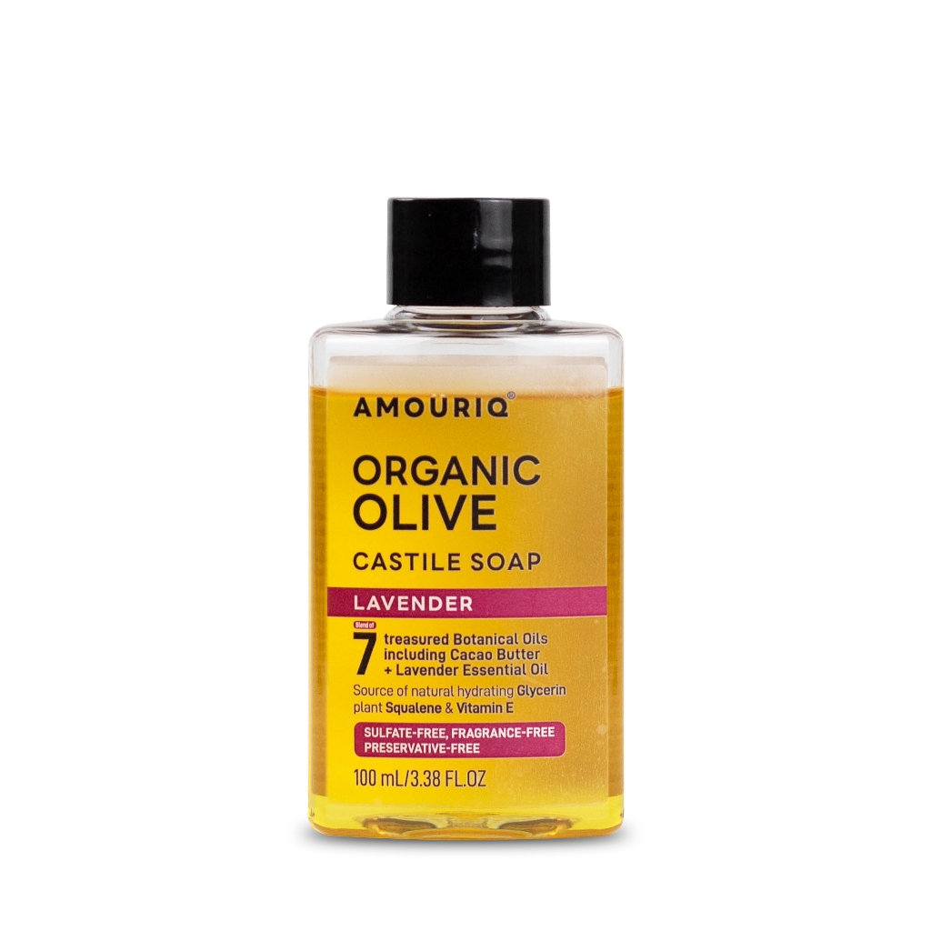 AMOURIQ Organic Olive Castile Soap  อมอริค คาสทีลโซพ สบู่เหลวแท้ น้ำมันมะกอกออร์แกนิก ผิวชุ่มชื้น ลดผิวแห้ง