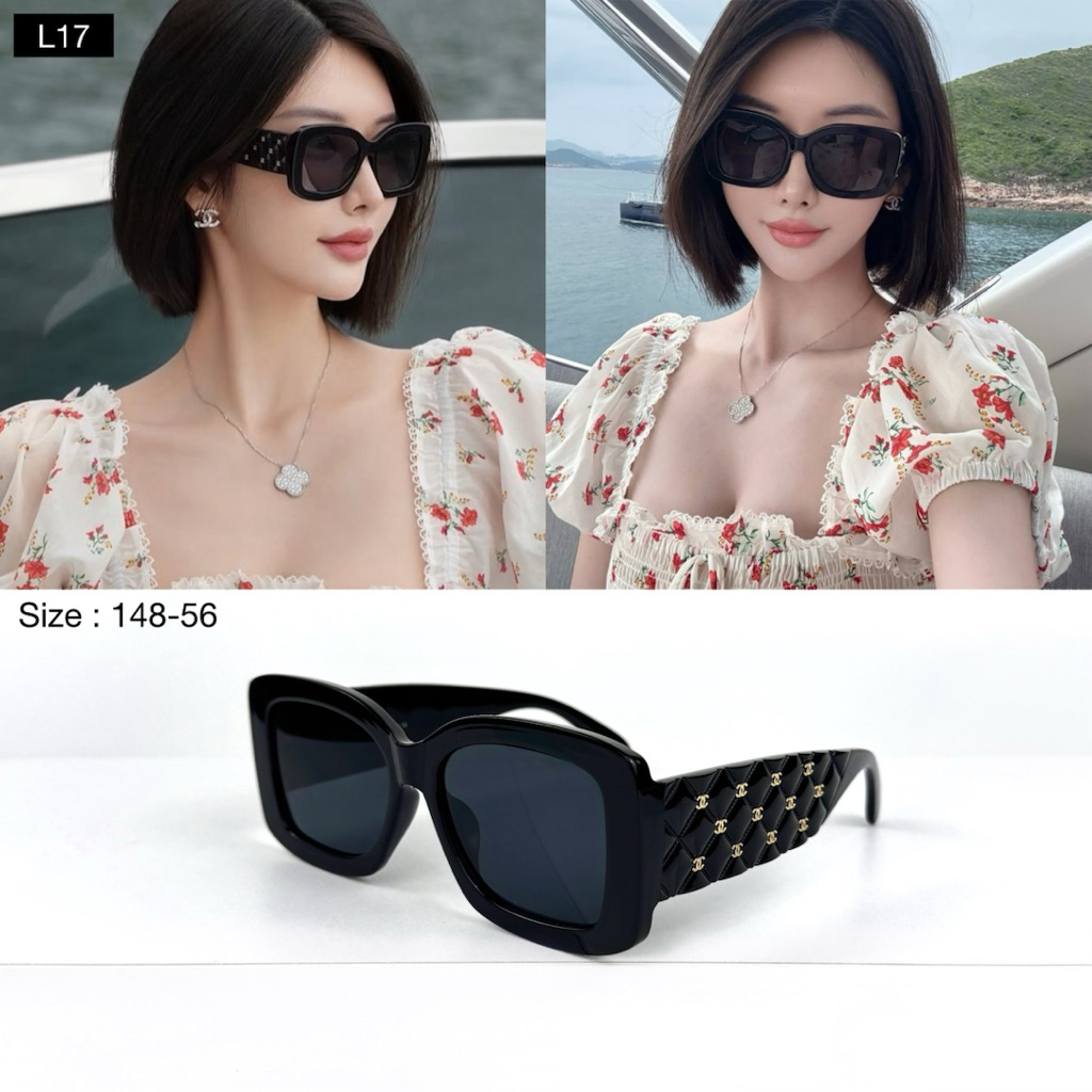 [L17] แว่นกันแดด แว่นชาแ** แว่นพสจีน แว่นโอเวอร์ไซส์ เลนส์UV400แท้ กันแดดได้จริง (พร้อมส่งในไทย🇹🇭)