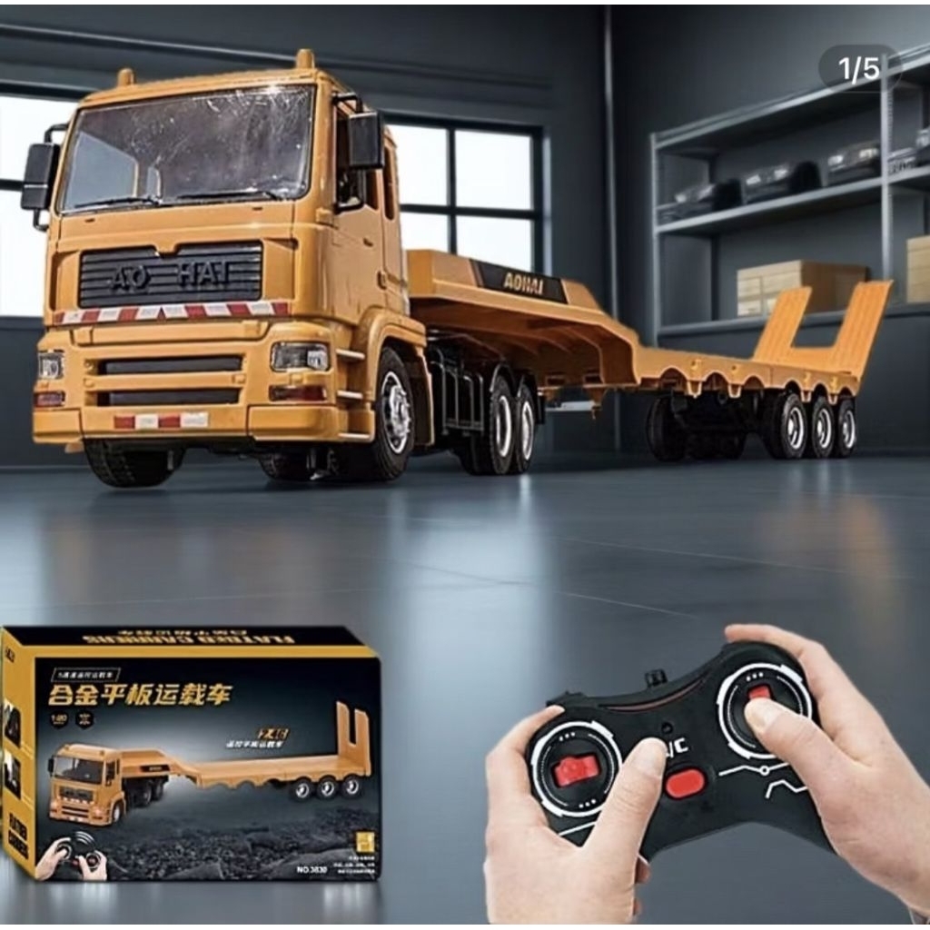 ส่งจากไทย รถเทรนเลอร์ AOHAI 3830 รถพ่วง รถบังคับ รถแบคโฮ รถแมคโคร รถบรรทุก รถก่อสร้าง สเกล1/20 Rc