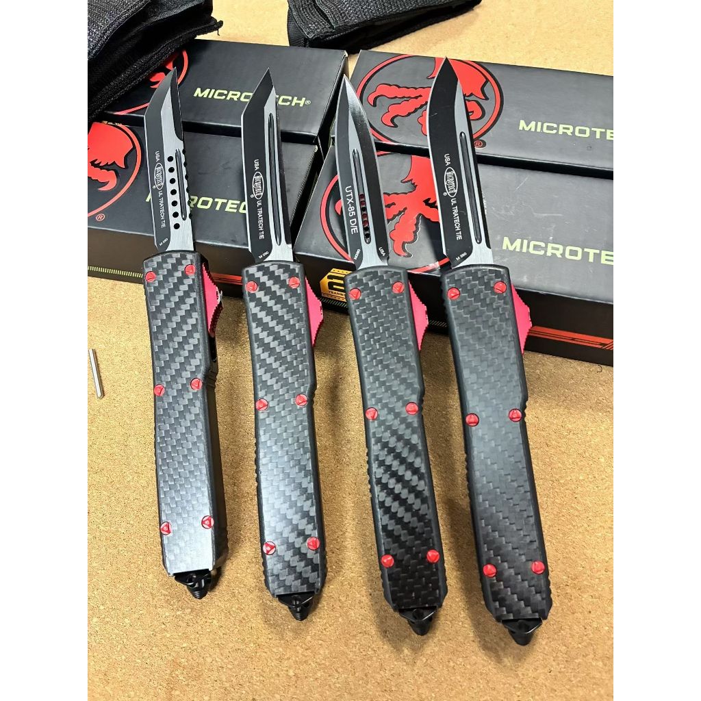 ไมโครเทค UTX-85 ประสานคาร์บอน วัสดุขอบตัด: M390 ความแข็ง: 60HRC เดินป่ากลางแจ้ง EDC แบบพกพา