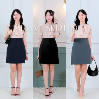 กระโปรงทำงานแฟชั่น ทรงเอ ยาว19'' Lilac Skirt (เหมาะกับคนมีสะโพก)