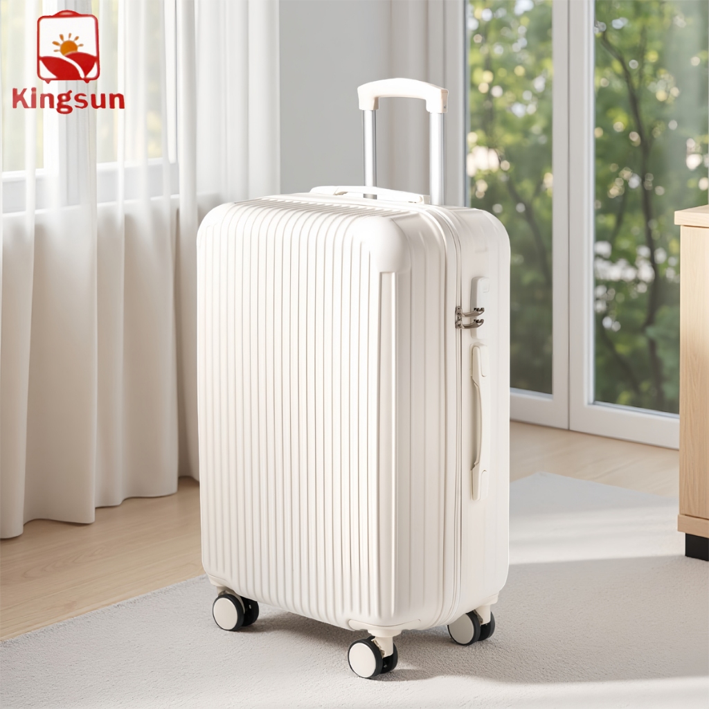 Kingsun กระเป๋าเดินทาง วัสดุ ABS+PC ล้อหมุนได้ 360° ทนทานต่อรอยขีดข่วนและการสึกหรอ ขนาด 20/24/28 นิ้