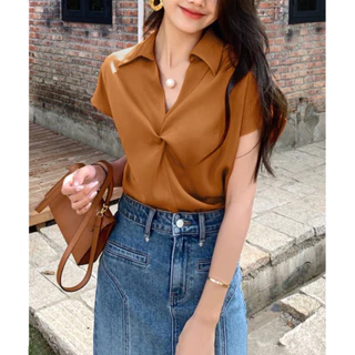 Z032 TARA Sleeveless Shirt เสื้อแขนกุด แต่งอกเกรียว งานดี ทรงน่ารักมาก แพทเทิร์นเป๊ะเวอร์ เนื้อผ้าซาร่าอย่างดี ผ้าเงาสวย