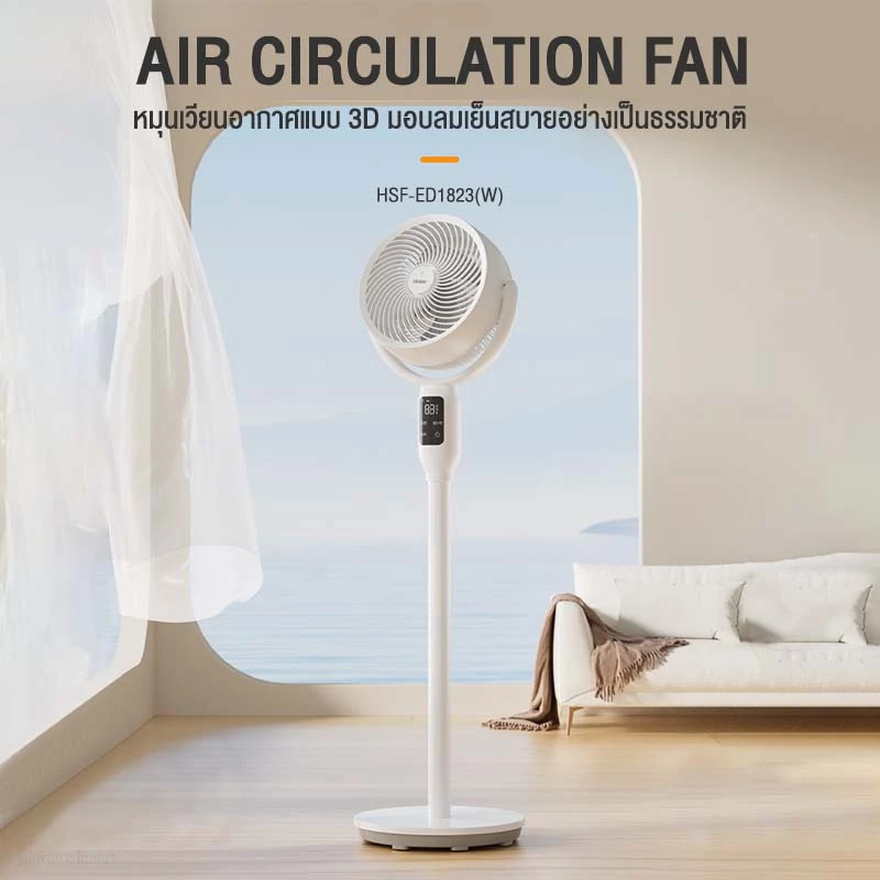 Haier Smart Air Circulation Fan พัดลมหมุนเวียนอากาศ 3D อัจฉริยะ พัดลมตั้งพื้น รุ่น HSF-ED1823 - รูปที่ 2