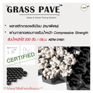 บล็อกพลาสติกปูพื้น | ปูถนน GRASS PAVE (50x50x4 ซม.) แพ็ค 4 แผ่น = 1 ตร.ม. สำหรับปลูกหญ้า,โรยกรวด Turf cell