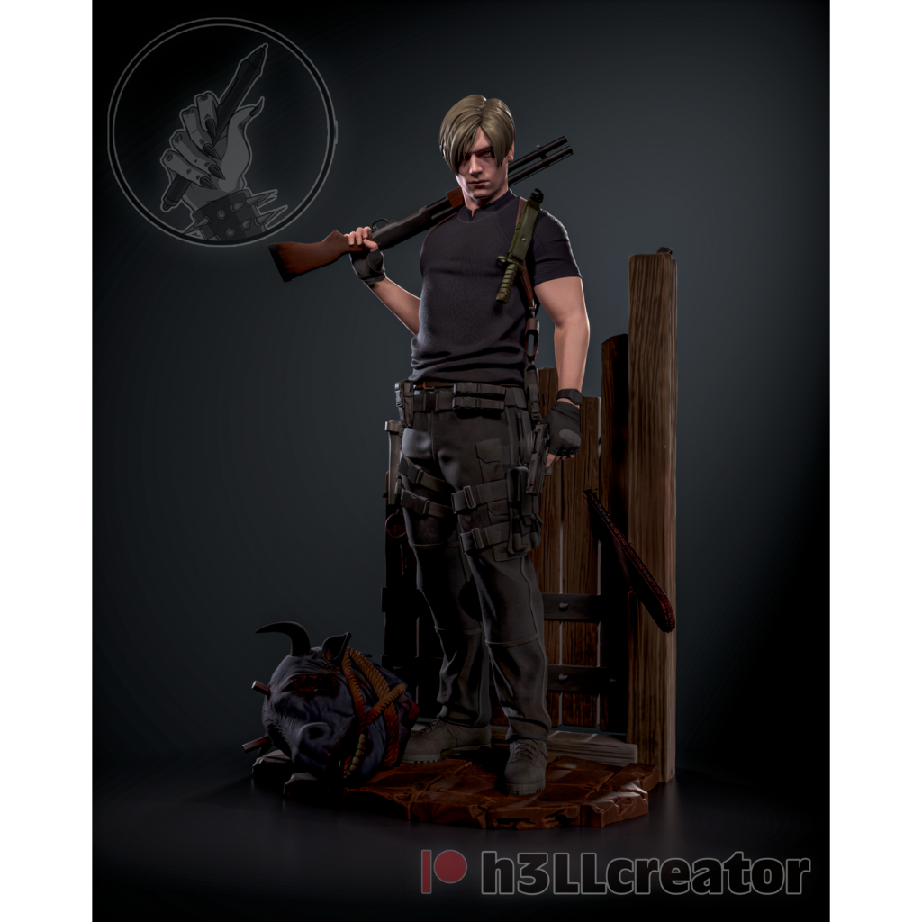 Leon - Resident Evil โมเดลการ์ตูน ฟิกเกอร์ Resin 3D Printing Model ขนาด 1/8–1/6 [โมเดลเรซิ่นไม่ทำสี]