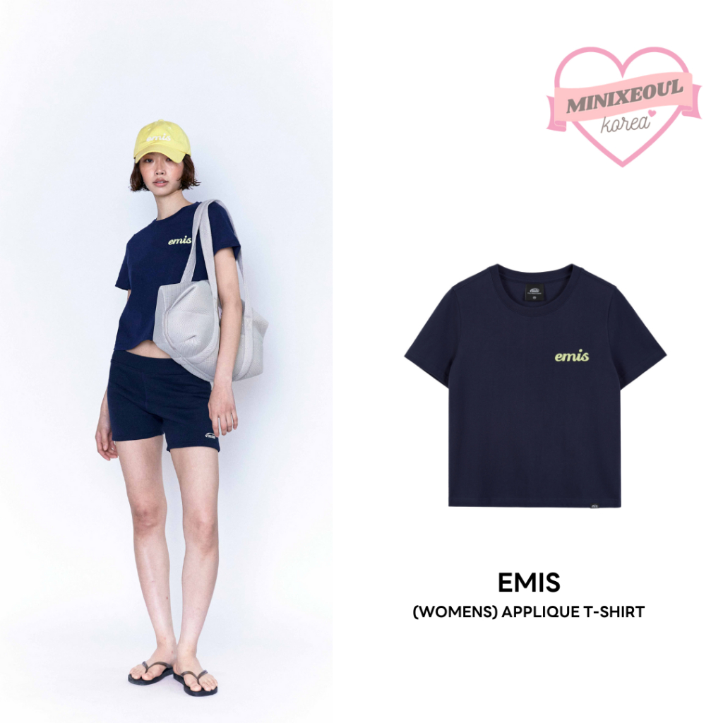 ของแท้ | ส่งเร็ว 🚀 EMIS (WOMENS) APPLIQUE T-SHIRT-NAVY