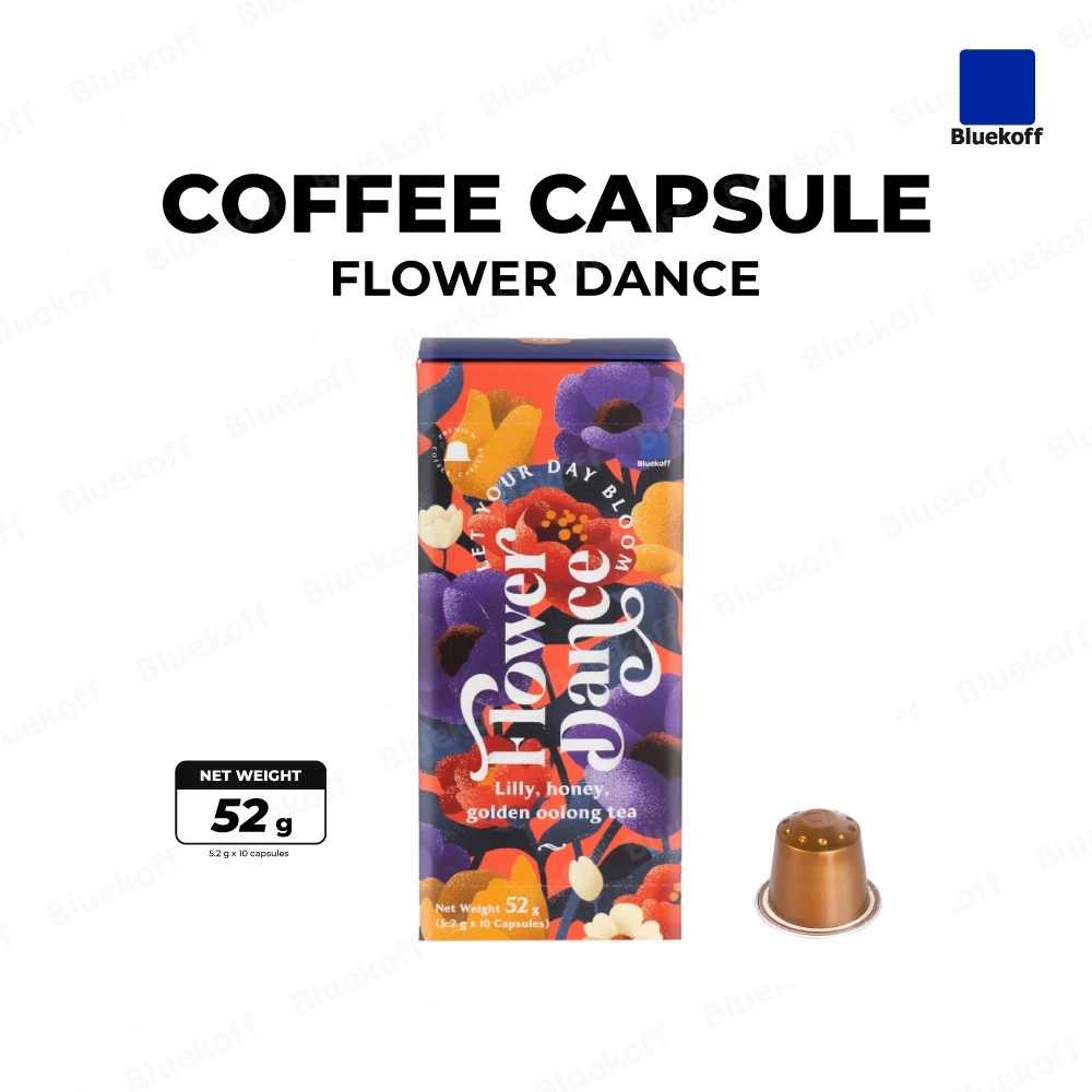 BLUEKOFF กาแฟแคปซูลเบลนด์ Flower Dance Coffee Capsule อราบิก้า 100 % (1กล่อง มี 10 แคปซูล)