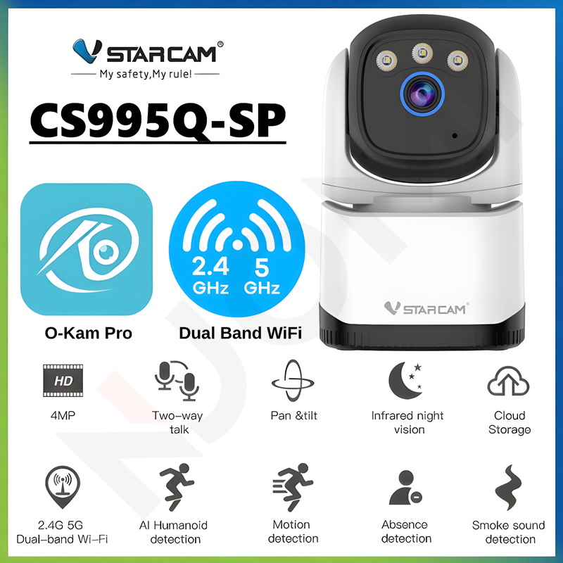 VSTARCAM CS995Q-SP 4MP QUAD HD 5GHz Dual Band Wi-Fi Camera กล้องวงจรปิด พูดคุยโต้ตอบได้ มุมมองกว้าง