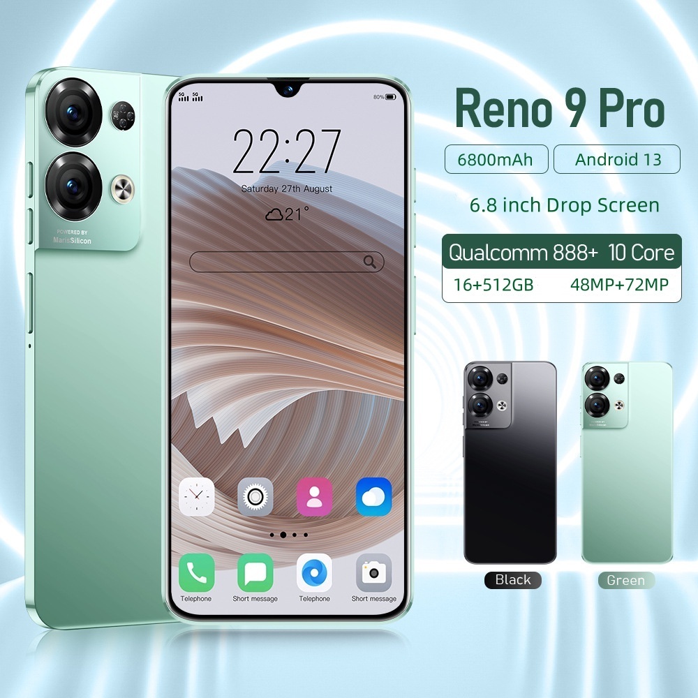 โทรศัพท์ Reno9 Pro 5G 6.8นิ้ว รองรับ2ซิม แรม16GB รอม512GB รองรับแอพธนาคาร Smartphone 6800mAh โทรศัพท์ราคาถูกๆ