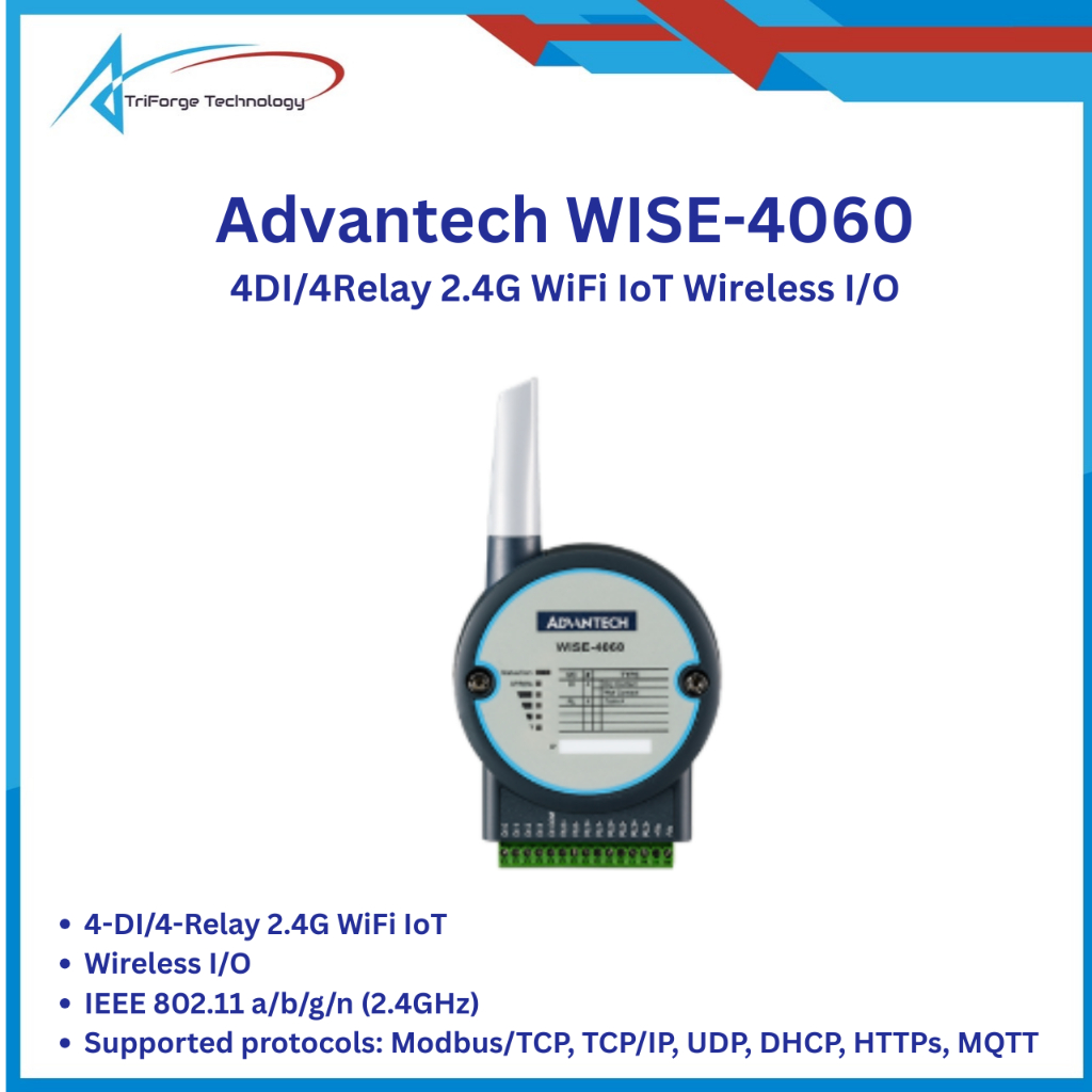Advantech WISE-4060 4DI/4Relay 2.4G WiFi IoT Wireless I/O