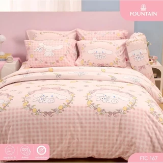FOUNTAIN ลาย Cinnamoroll : ผ้าปูที่นอน (ไม่รวมผ้านวม) ขนาด 3.5ฟุต/ 5ฟุต/ 6ฟุต