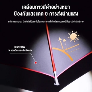 ร่มตกปลาพับ ร่มตกปลาขนาดใหญ่ 2.4/2.6m ปรับได้ 360°เสาหนาขึ้น 0การส่งผ่านแสง กันแดดและกันฝน