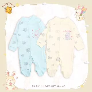 Babytrend ชุดนอนเด็กแรกเกิด 0-6 เดือน ชุดหมีคลุมเท้า กระดุมสแนปด้านหน้า ผ้าคอตตอน( 1 ตัว )|Babytrend