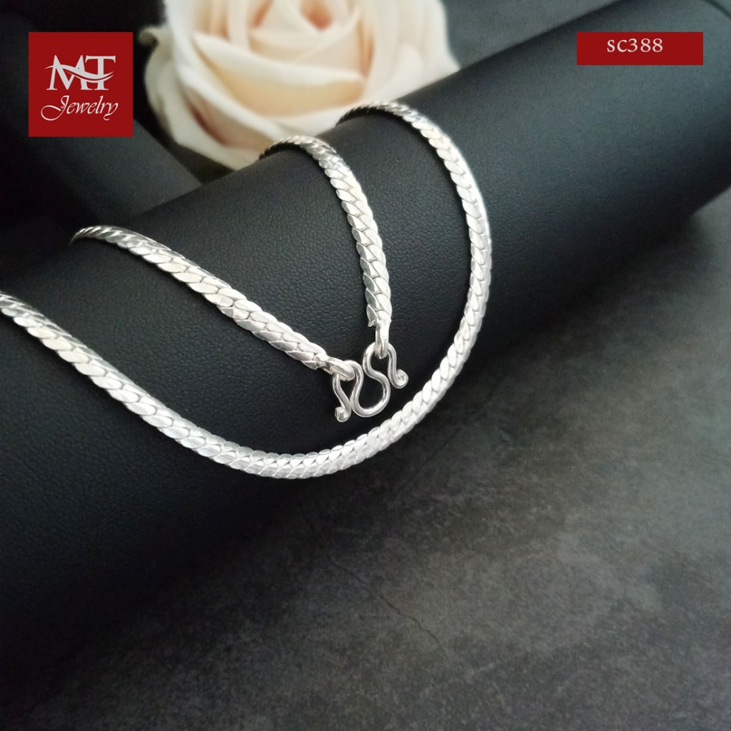 MT สร้อยคอเงินแท้ ท้องปลิง ขนาดใหญ่ กว้าง 3.5 มม ยาว 20 นิ้ว Silver Chain (sc388) MT Jewelry มณีธารา