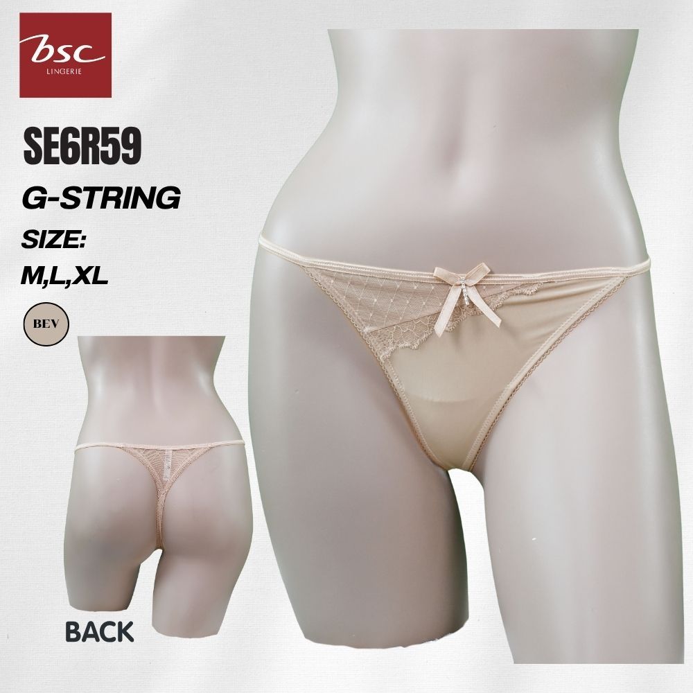 BSC กางเกงชั้นใน แบรนด์ดัง ของแท้ เกรดA รูปแบบ G -Sting   Sexi  ผ้าไมโครแต่งลูกไม้ รุ่น  SE0150U (SE6R59) BEV