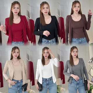 D0010 รุ่นVane(วาเน่) เสื้อยืดคอยูแขนยาว 2เลเยอร์ ผ้านุ่มคุณภาพดี สวมใส่สบาย ระบายอากาศได้เยี่ยม ดีไซน์เรียบหรู ทรงสวย