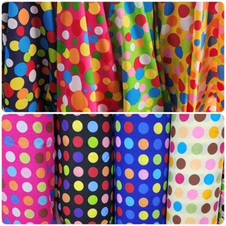 ผ้าเมตร หลา ลายการ์ตูน ดาว จุด dot​ คอตตอลผสม อเนกปนะสงค์ ลา…