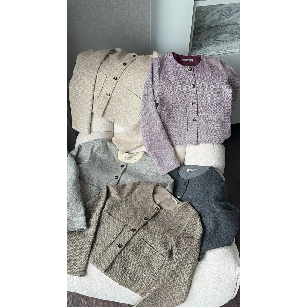 ** พร้อมส่ง ** Swana.ss -  Faye blazer crop top (S-7XL) 🌼🤍 เสื้อครอปเบเซอร์ ผ้าทวิตทอกระสอบ thumbnail 9