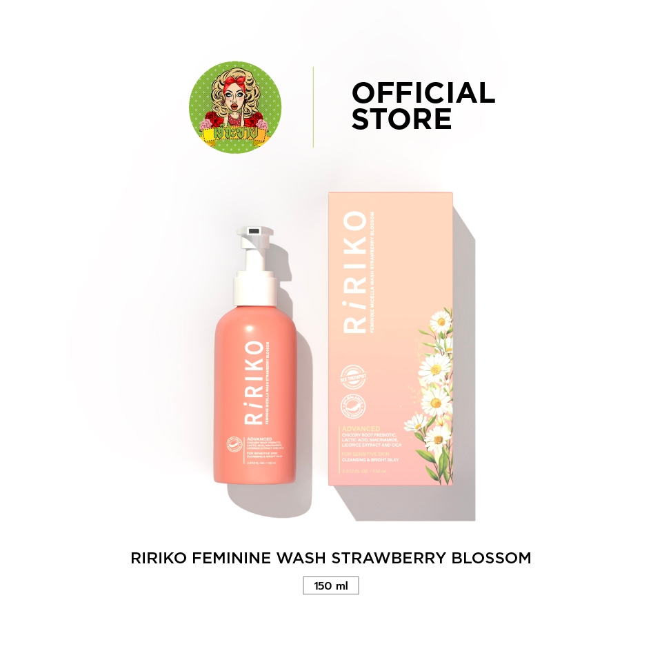 Ririko Feminine Micellar Wash Strawberry Blossom -150 ml ผลิตภัณฑ์ทำความสะอาดจุดซ่อนเร้น