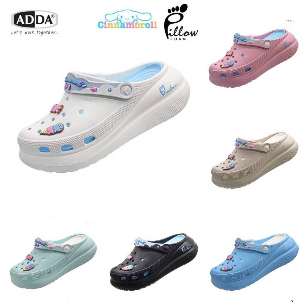 ADDA  รองเท้าแตะหัวโต ADDA x Cinnamoroll รุ่น 5PF01W7 ลิขสิทธิ์แท้ ใส่ได้ทั้งคุณแม่-ลูก