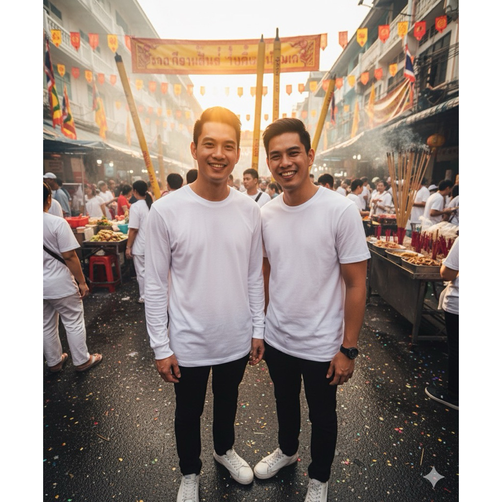 เสื้อเทศกาลกินเจ! ขาวล้วน หลายทรง ครบจบที่นี่ ราคาถูก