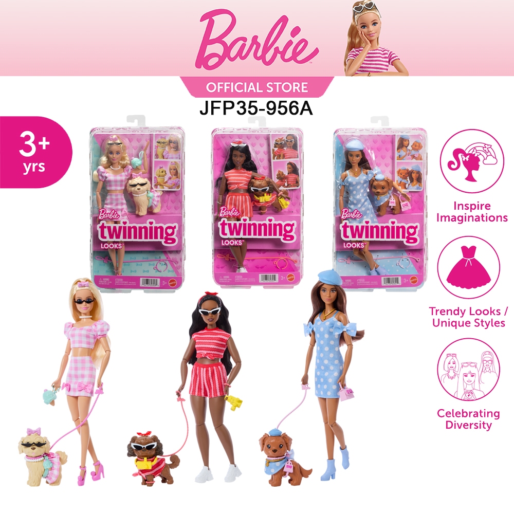 Barbie Twinning Looks Doll and Accessories บาร์บี้ ตุ๊กตาทวินนิงลุคส์ JFP35 (956A) ID