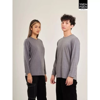 YuenPuen เสื้อยืดแขนยาว 30 สี ยืนพื้น ไม่ยืด ไม่ย้วย ไม่ต้องรีด สีพื้น เนื้อผ้านุ่ม