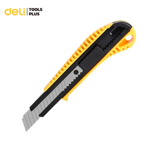 Deli มีดคัตเตอร์ คัตเตอร์ 18mm แข็งแรง ทนทาน ไม่เป็นสนิม พกพาสะดวก ดีไซน์น่าใช้ ใช้งานง่าย อุปกรณ์สำนักงาน Cutter Knife