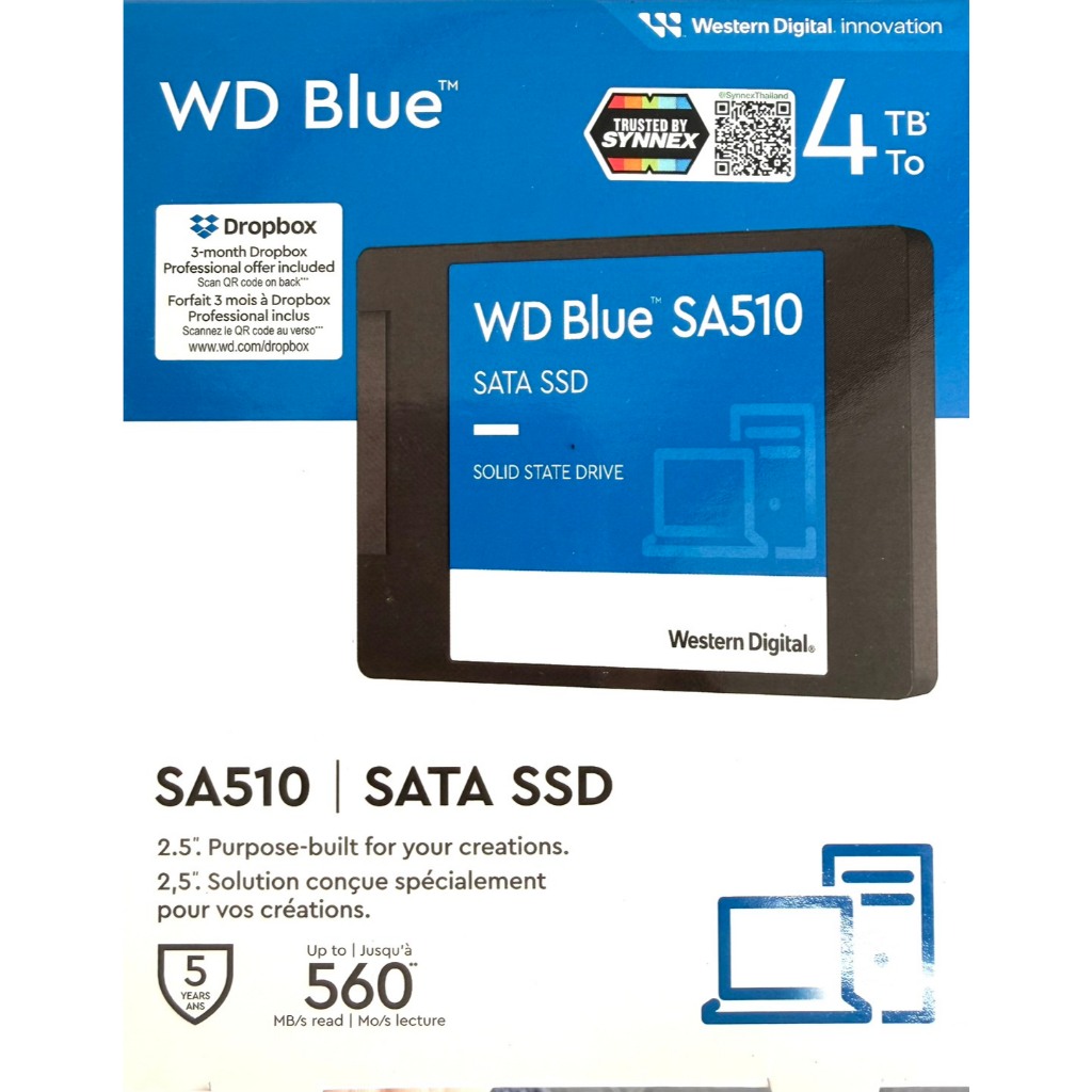 4TB SSD (เอสเอสดี) WD BLUE SA510 - 2.5" SATA3 สินค้ามือ 1