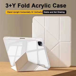 เคสไอแพดหลังใส ตัว y 3พับ โปร11นิ้ว air4/5 Gen5/6 Air6/7 แอร์10.9 เจน7/8/9 10.2 pro11 รุ่นที่10 Air11 Pad case