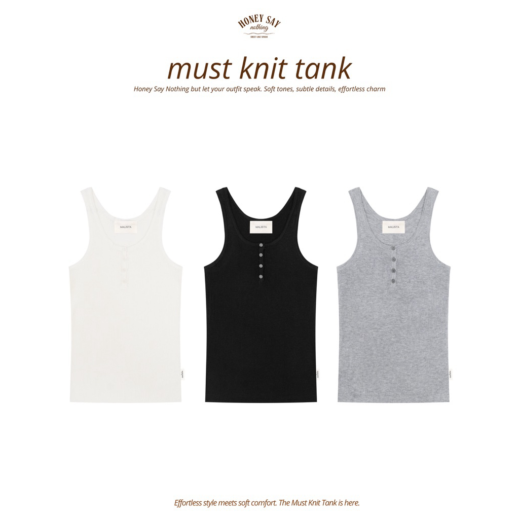 MALISTA - Must knit tank เสื้ิอกล้ามไหมพรม
