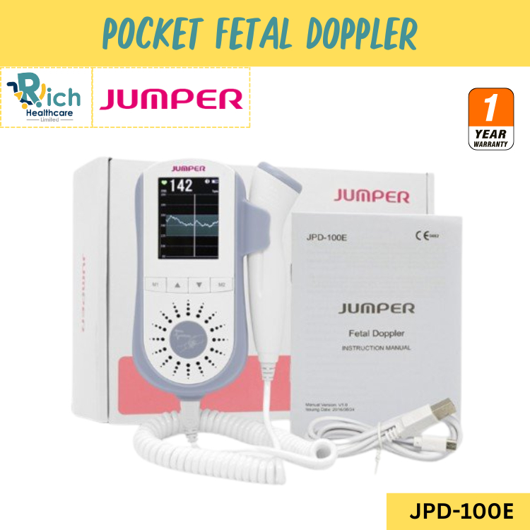 Jumper JPD-100E Pocket Fetal Doppler เครื่องตรวจการเต้นหัวใจทารกในครรภ์ รุ่น JPD-100E [1 Year Warran