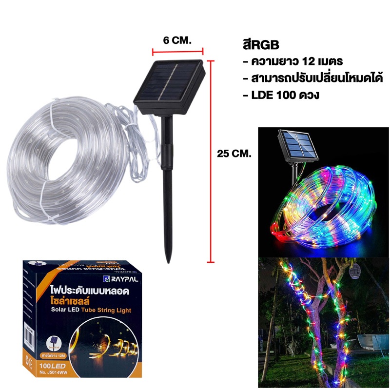 ไฟโซล่าเซลล์ ไฟประดับตกแต่ง 12/22 เมตร ไฟกระพริบ 8 โหมด สำหรับตกแต่งบ้าน สวน งานปาร์ตี้ - รูปที่ 2