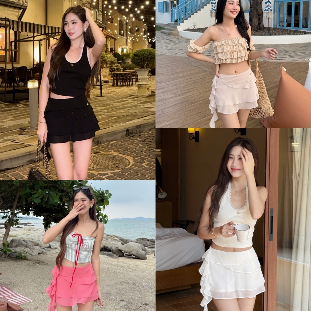 NICHARIS - กระโปรงสั้นเอวกลาง-เอวต่ำ รุ่น Ginny Skirt