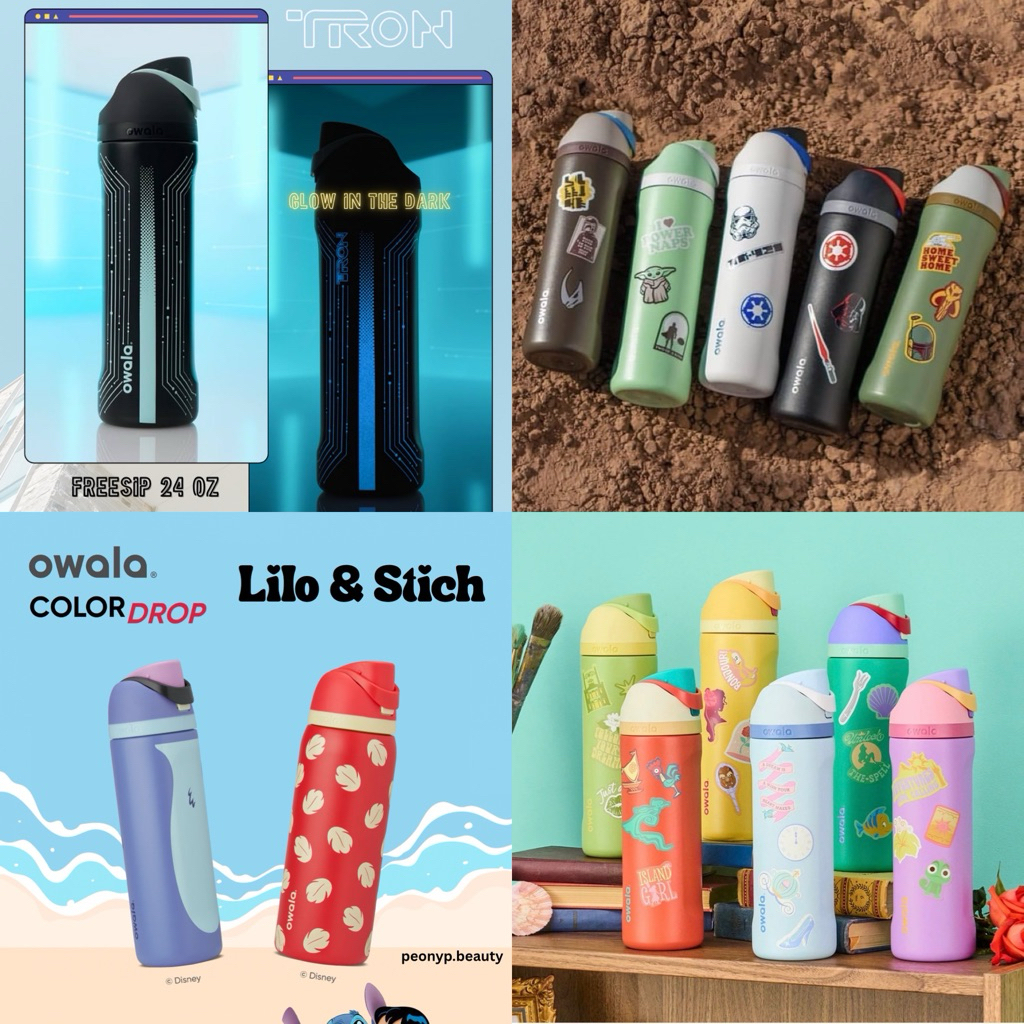 (พร้อมส่ง / Preorder ของแท้) Owala Disney Princess / Lilo & Stitch / Star Wars / Tron / Wicked Elphaba Glinda