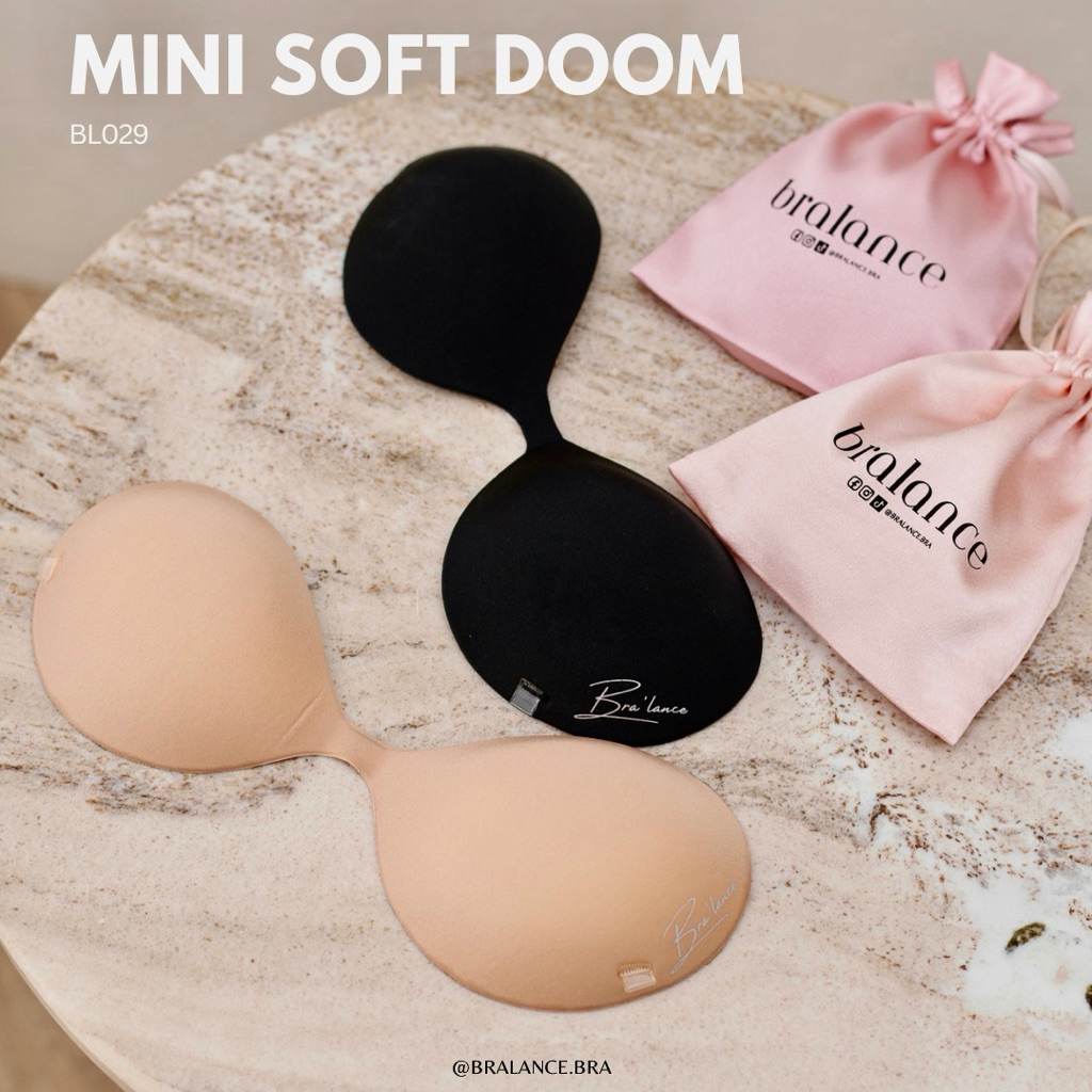 BL019 mini soft doom บราเสริมฟองน้ำ ไร้ตะขอ ไร้ขอบ  เสริมหนา 2.5 เซน บราปีกนก บราดันทรง บราไร้ตะขอ
