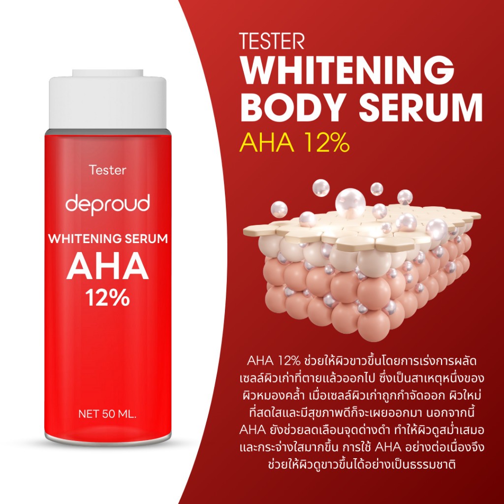 Deproud Official Store - ( ช้อปปี้การันตี ) ดีพราวด์  เซรั่มกรดแดง 12% 50 มล.( ผิวแพ้ง่ายห้ามใช้ ) - รูปที่ 6