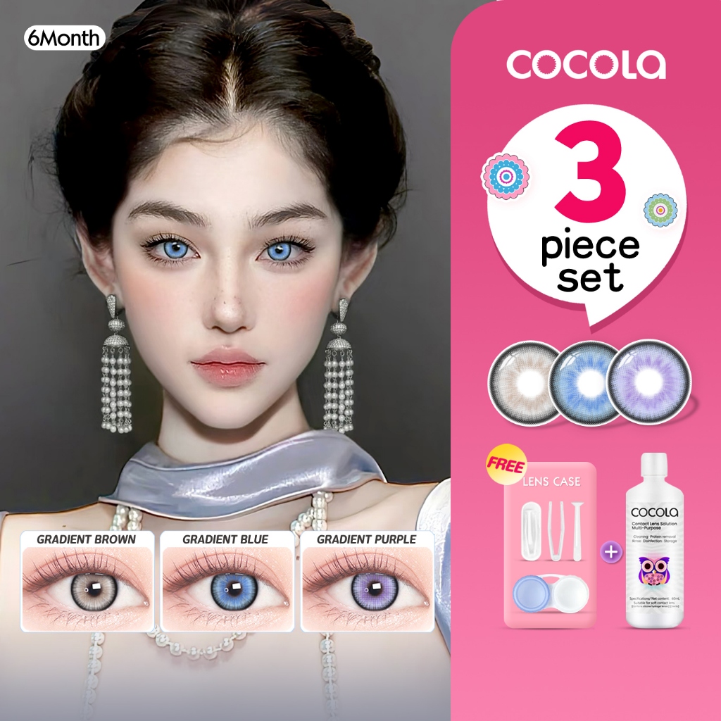 【฿259 Get 3】COCOLA Cosplay คอนแทคเลนส์ Halloween คอนแทคเลนส์‌ White /‌ Purple / Blue 🌷 Cosplay ลายฮิต ขายดีมาก 0-450°