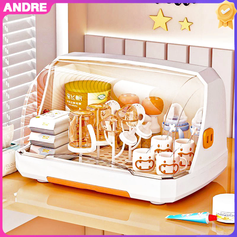 ANDRE กล่องเก็บขวดนม กล่องเก็บขวดนมอเนกประสงค์ ตัวฝาปิดป้องกันฝุ่นละอองและเชื้อแบคทีเรีย พกพาสะดวก