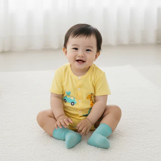 Babyonline(Y097)M3-4 (ส่งด่วน1วัน)ชุดบอดี้สูทเด็กแรกเกิดลายการ์ตูน ผ้าฝ้าย นุ่ม อ่อนโยนต่อผิวเด็ก
